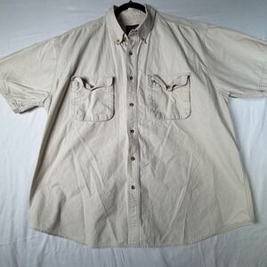 Woolrich Khaki Button Up Utility Shirt XXL Outdoor Workwear